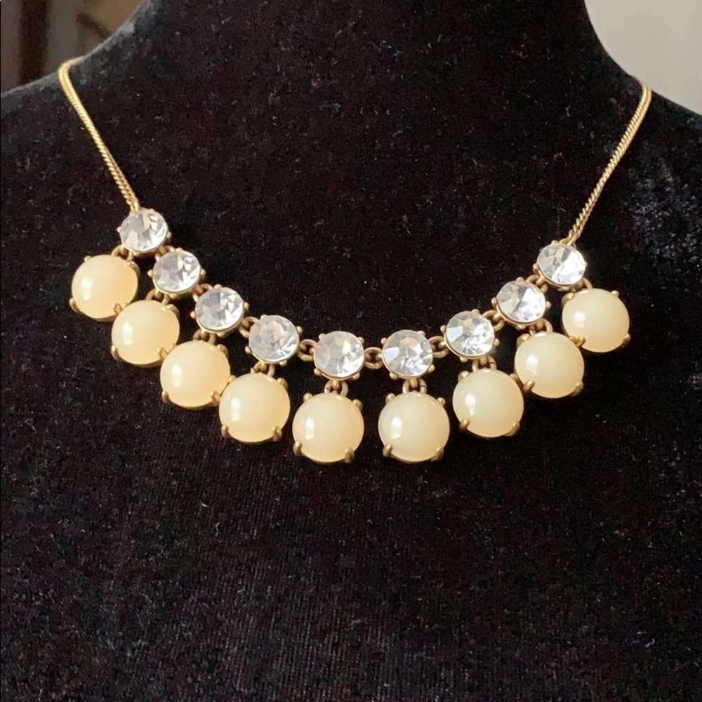 J. Crew statement necklace-pale peach/ stones